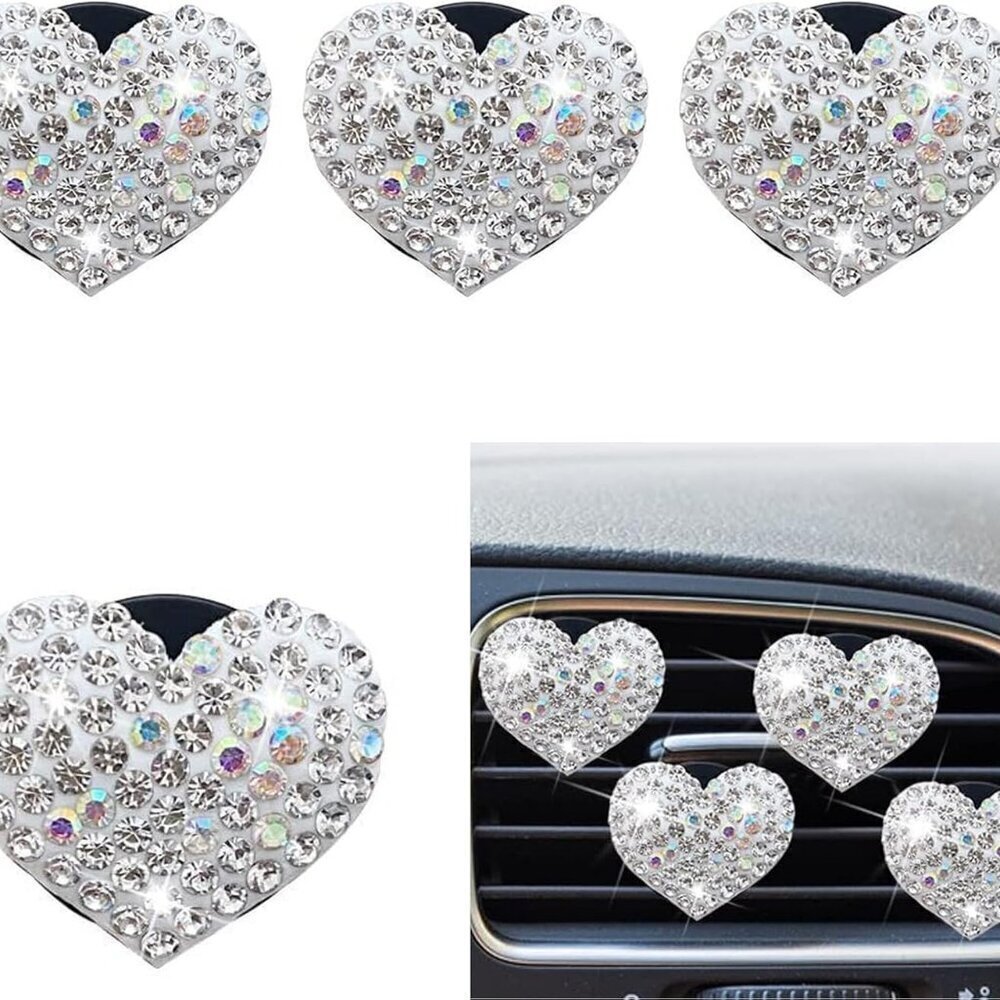 Heart Bling Air Vent Clips 4-Pack Car Freshener